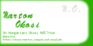 marton okosi business card